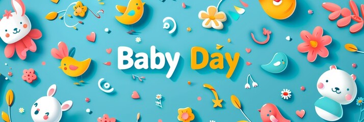 illustration with text to commemorate Baby Day - Powered by Adobe