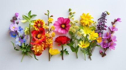 The word halliday written in with different flowers, on a white background on a Valentines theme isolated on white background