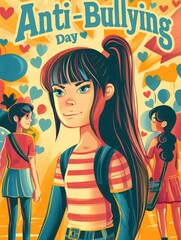 illustration with text to commemorate Anti-Bullying Day