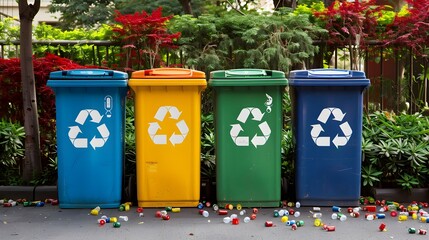 Recycling Bins: A Colorful Commitment to Environmental Responsibility, Promoting Sustainability