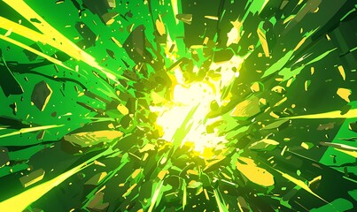 comic style explosion background in green