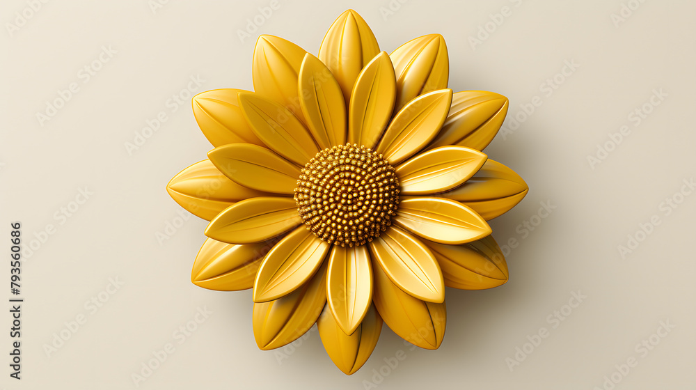 Wall mural sunflower summer icon 3d