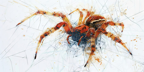 Tangled Web: The Animal in Web of Experiments and Interconnected Studies - Picture an animal caught in a web, symbolizing its entanglement in experiments and interconnected studies