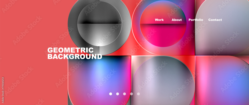 Aufkleber automotive lighting with tints and shades of magenta on a red background resembling circles and squa