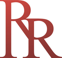 R and R Letter Logo. Claret Color. - Vector