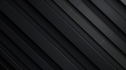 Obraz premium A minimalist pattern of thin, diagonal stripes in alternating shades of matte black and glossy black, creating a subtle yet striking abstract.