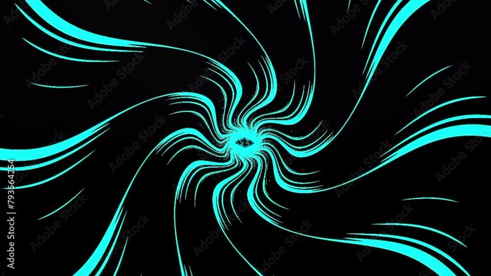 Canvas Prints symmetry centred blue fractal textured wave flowing. simple background animation