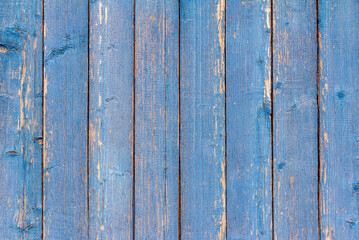 Blue rustic background. Vintage wooden blue vertical planks. Background for design with copy space.