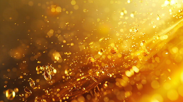 Sunflower cooking oil pours from bottle wallpaper background