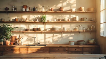Serene Spring Cleaning in a Minimalist Kitchen: Late Afternoon Organization and Cleanliness