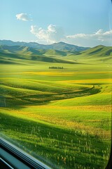 Late Afternoon View of Summer Solstice in Ulaanbaatar Grasslands