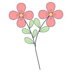 Hand Drawn Floral Botanical Branches. Isolated Vector Illustration