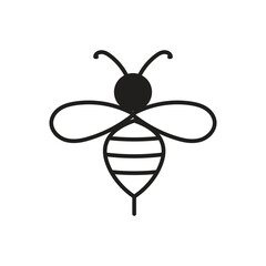 Bee icon line design template isolated illustration