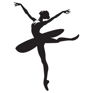 Black and white Echappe Dancer Vector Illustration
