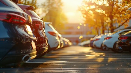 Obraz premium Driven Delights: Outdoor Parking Lot with All-in-One Car Services