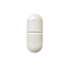 One pill isolated on transparent background Generative Ai.