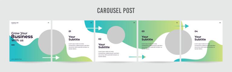 Editable Instagram Carousel Post Layout Set, Social Media Marketing microblog template design, tips & tricks linkedin post template, eps 10.	