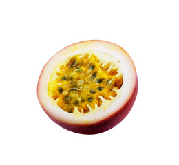 Red passion fruit isolated on white background