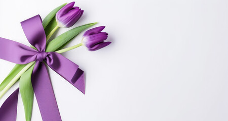 A purple tulip bunch