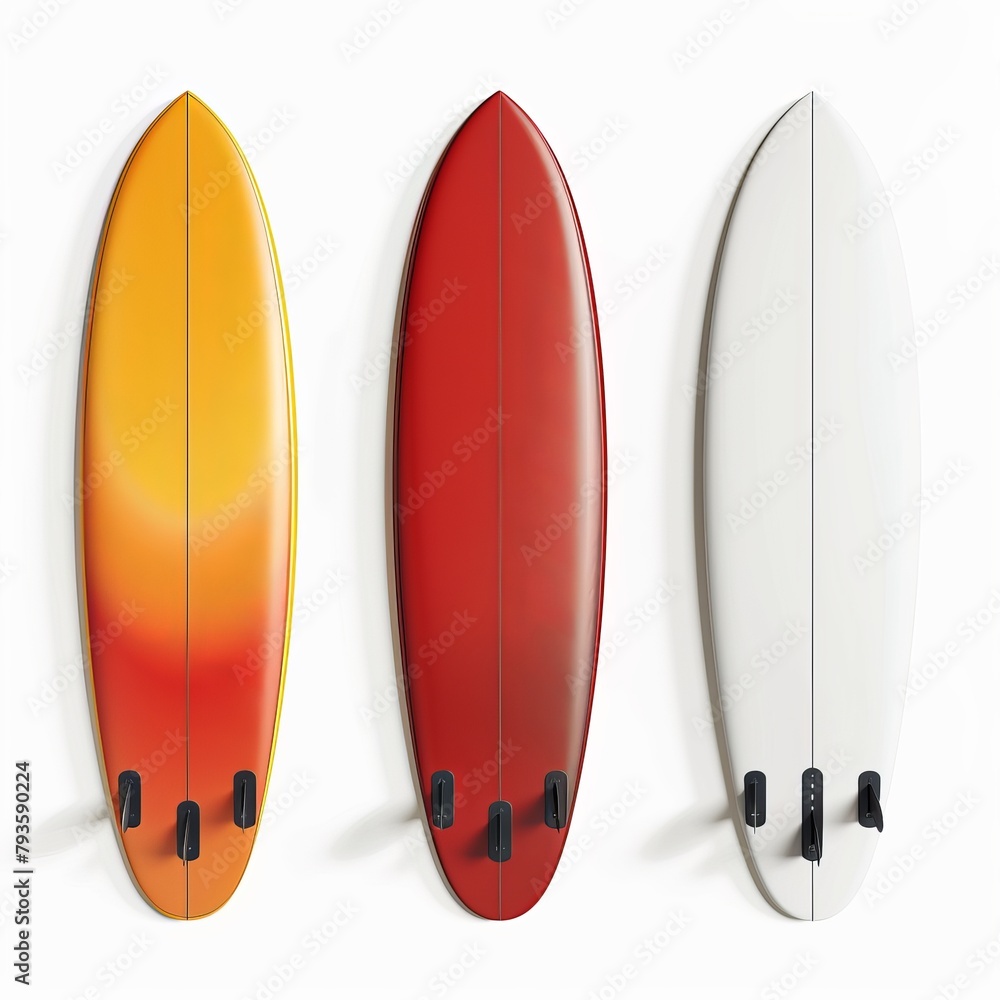 Wall mural magnificent surfboards isolated on white background