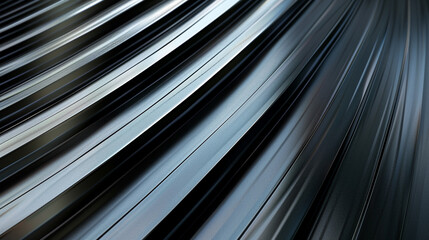 A sleek, modern texture of black and silver stripes, alternating in a precise, rhythmic pattern to create a dynamic abstract surface.