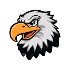 Eagle mascot head cartoon style color minimalist