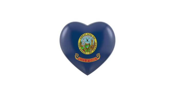 Pulsating Idaho flag heart