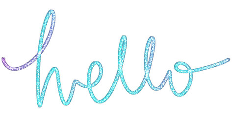 Hello sparkly glittery hand lettering calligraphy typography © Alvi
