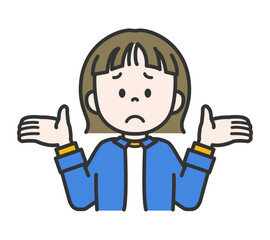 お手上げ状態で困っている女性