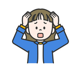 Obraz premium 頭を抱える女性