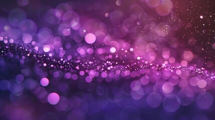 Vibrant purple circles in the background with a scattering of particles