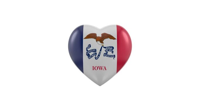 Pulsating Iowa flag heart