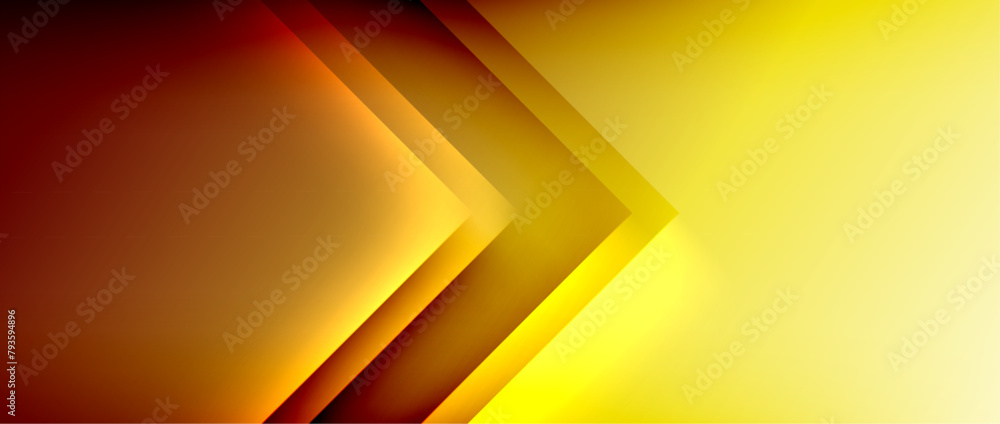 Poster an amber wood pattern with tints and shades of yellow and an electric blue triangle pointing to the 