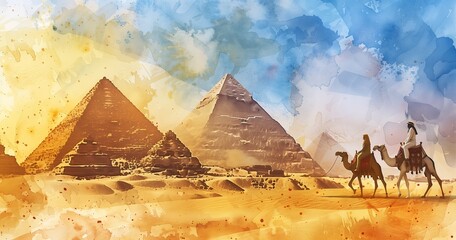 watercolor artwork inspired by Egypt