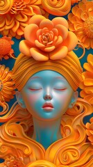 Pop art background, colorful concept of woman in pop art portrait style.