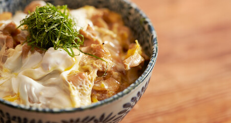 Pork rice bowl with egg,