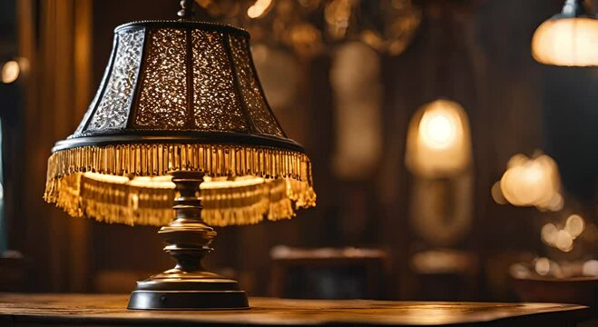 antique lamp on the table