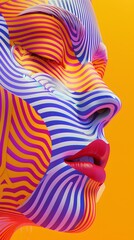 Pop art background, colorful concept of woman in pop art portrait style.
