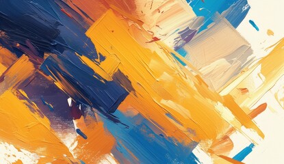 Vibrant Palette Unleashed: Abstract Oil Painting with Textured Brushstrokes