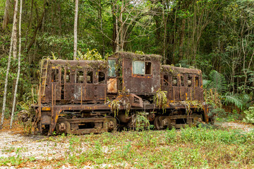 rusty old railway train engine