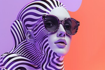 Pop art background, colorful concept of woman in pop art portrait style.