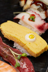  Different types of sushi on a plate