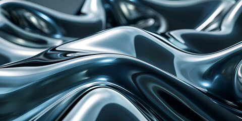 ,glossy silver metal fluid glossy chrome mirror water effect background.