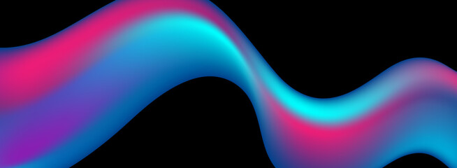 Abstract blue and purple liquid wave futuristic background. Glowing retro banner vector design