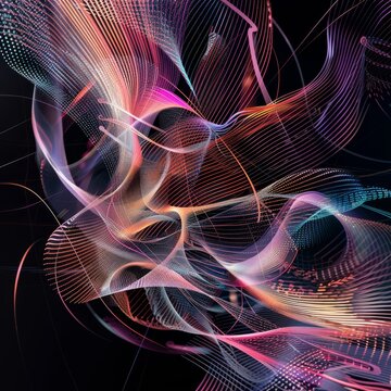 A colorful, abstract image with a lot of swirls and lines