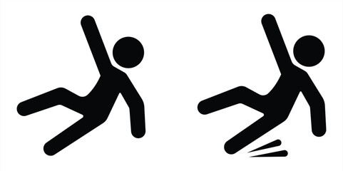 wet floor flat icon. slippery floor icon vector illustration