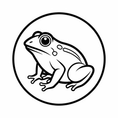 draw-a-picture-of--a-frog-side-view-icon-in-circl 