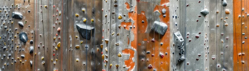 Rock climbing walls transformed into fantastical landscapes for blind athletes, textured handholds and voiceactivated prompts guiding them on their daring ascents