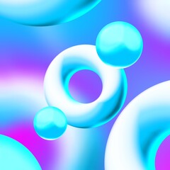 Abstract blue ring and ball