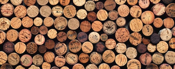 Fototapeta premium various wine corks in a multitude of colors, showcasing diversity and the joy of winemaking.